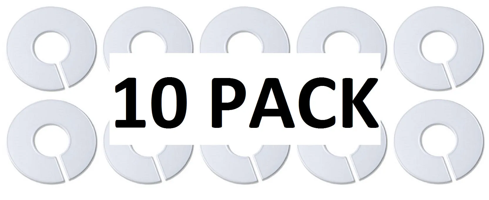 White Round Plastic Blank Rack Size Dividers for Round and Square Rods - Multi-Pack