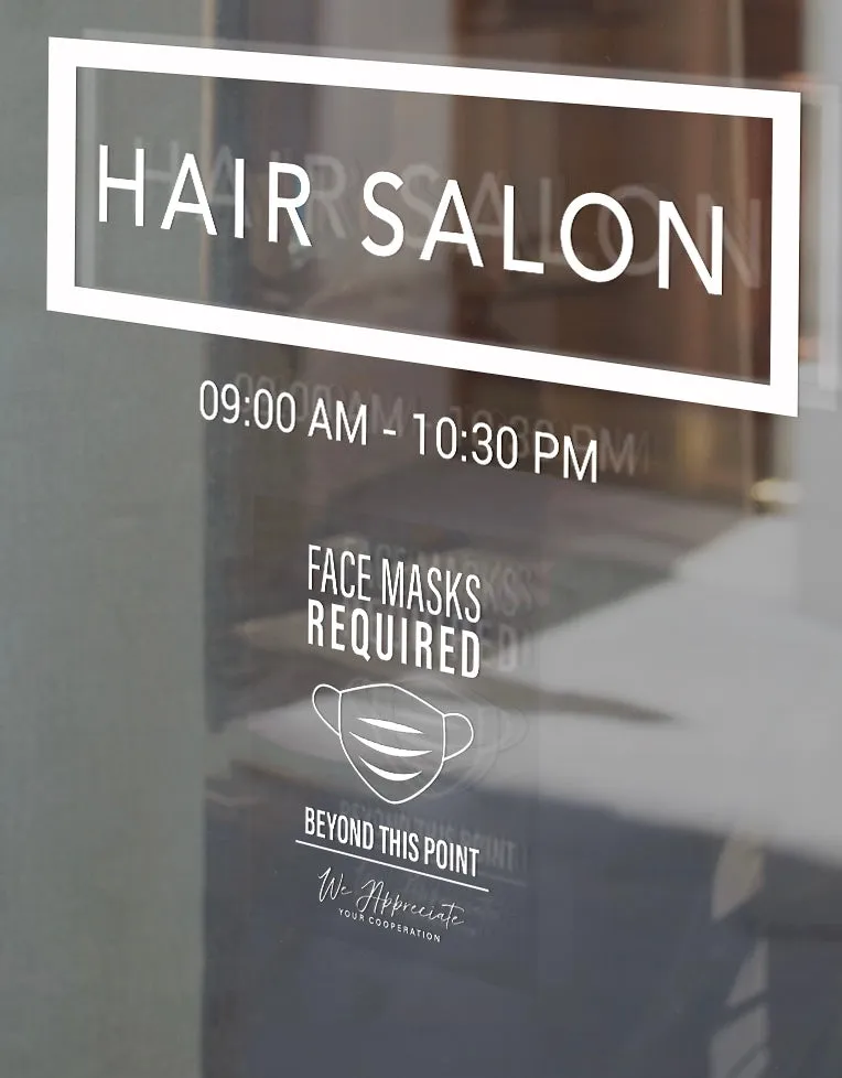 Window Cling (Clear Back) - “Masks Required”