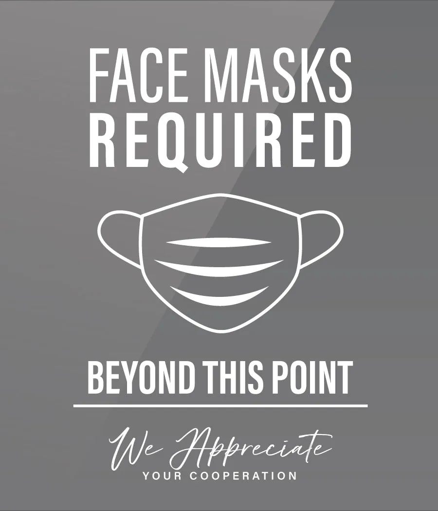 Window Cling (Clear Back) - “Masks Required”
