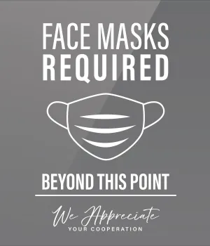 Window Cling (Clear Back) - “Masks Required”