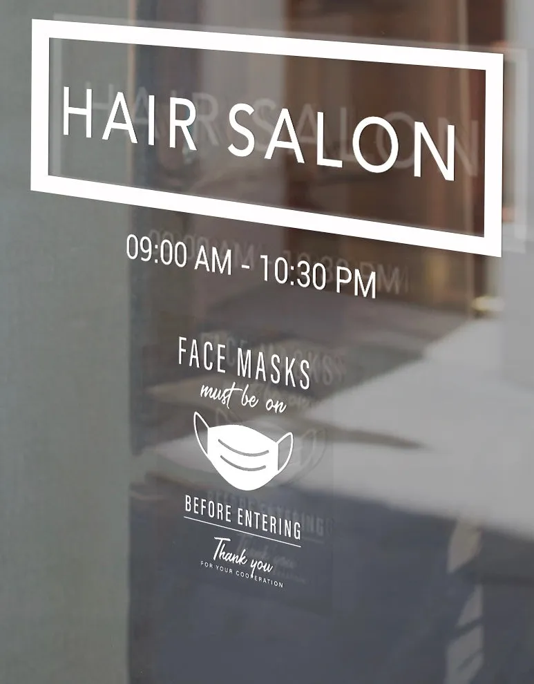 Window Cling (Clear Back) - "Face Mask Must Be On”