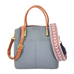 Winnipeg Women Leather Top Handle Shoulder Bag Sky Blue