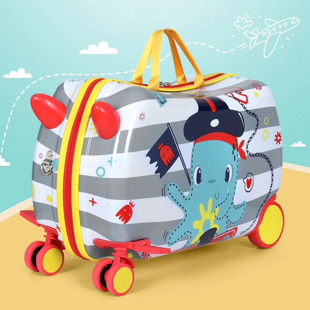 WL 17" Kids Ride On Luggage Children Suitcase Trolley Travel Octopus - ONLINE ONLY