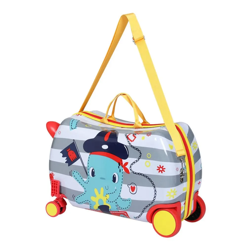 WL 17" Kids Ride On Luggage Children Suitcase Trolley Travel Octopus - ONLINE ONLY