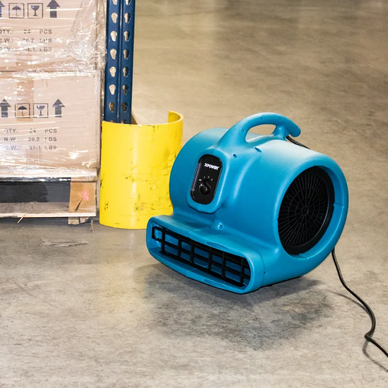 XPOWER 1 HP 3600 CFM 3 Speed Air Mover, Carpet Dryer, Floor Fan, Blower P-830