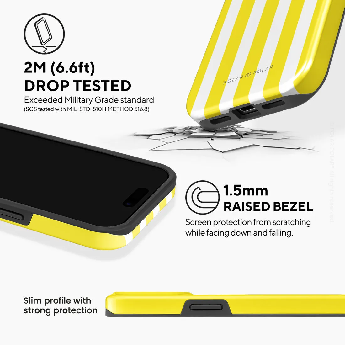 Yellow Stripe Custom - iPhone 15 Pro Case