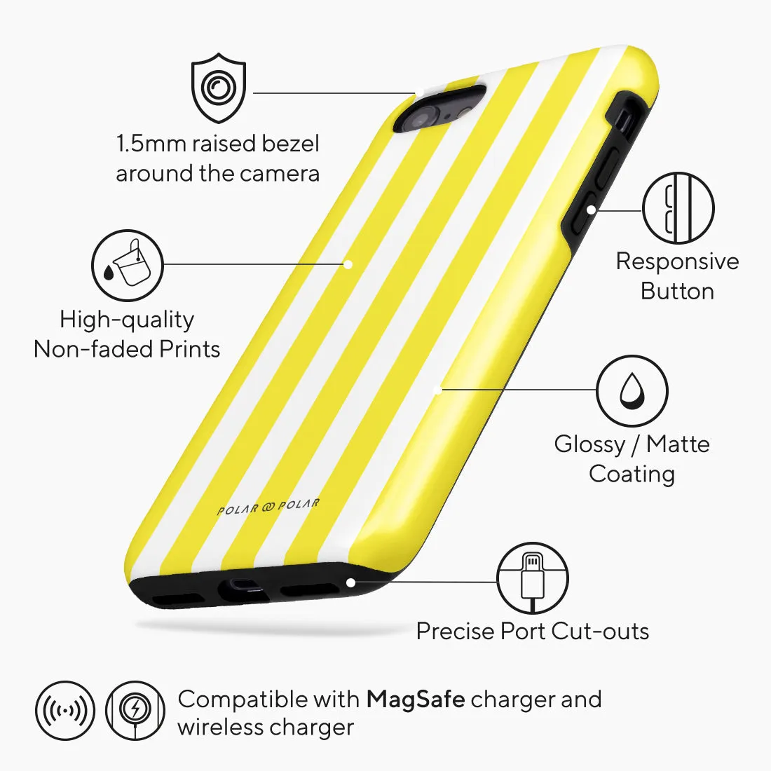 Yellow Stripe Custom - iPhone SE3 / SE2 / 8 / 7 Case