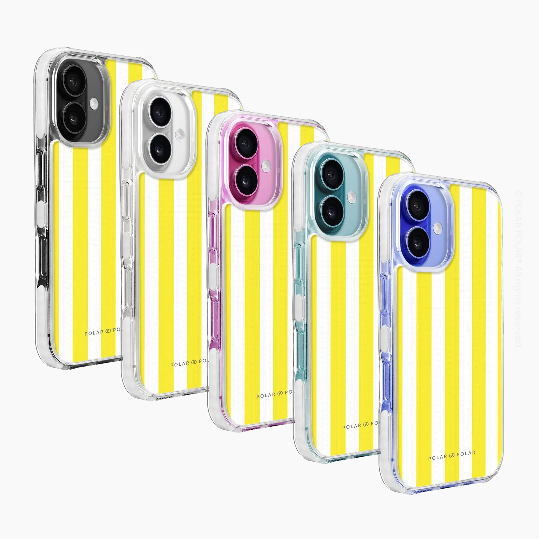 Yellow Stripe - iPhone 16 Clear Bumper MagSafe Case