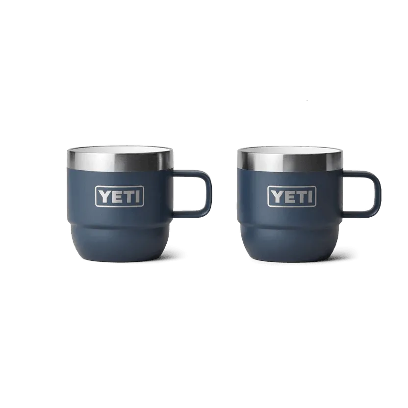 Yeti Rambler 6 oz (177 ml) Stackable Coffee Expresso Mugs Navy